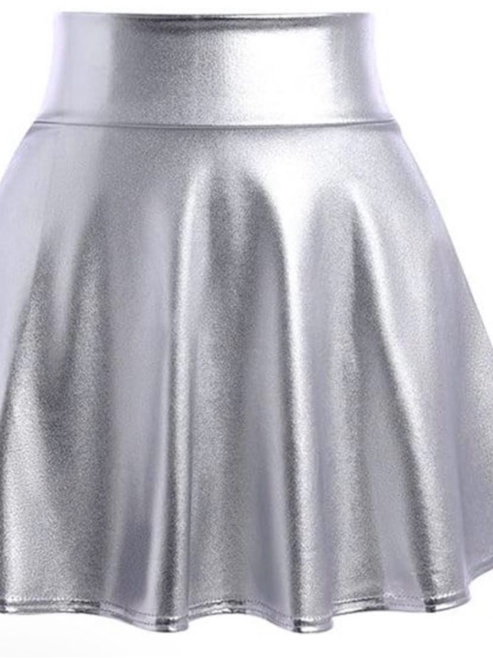 Suit Yourself Metallic Silver Flared Skirt – Disco Space Halloween Costume S/M